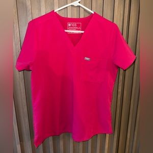 Hot Pink Figs Scrub Top